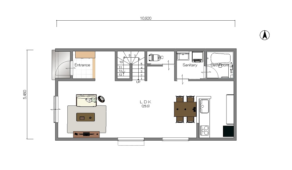 1階寝室で平屋感覚。5LDKも叶う大家族向けの2階建て